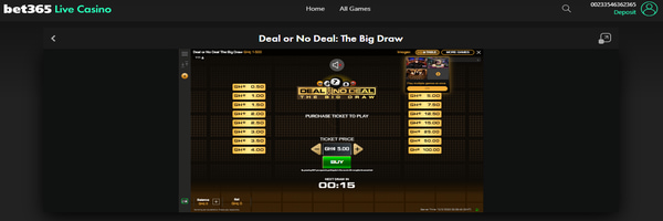 Bet365 Deal or No Deal casino