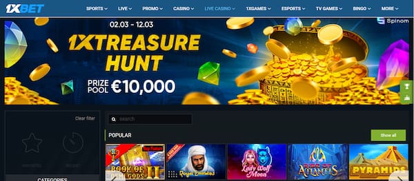 1xbet casino homepage