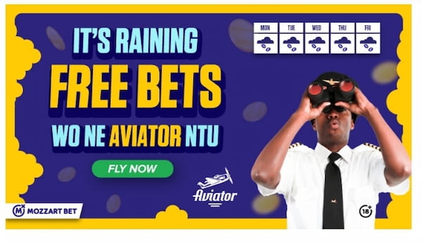 Mozzart Aviator raining free bet promotion