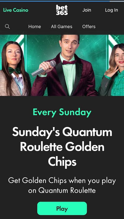 Bet365 Sunday Quantum Roulette