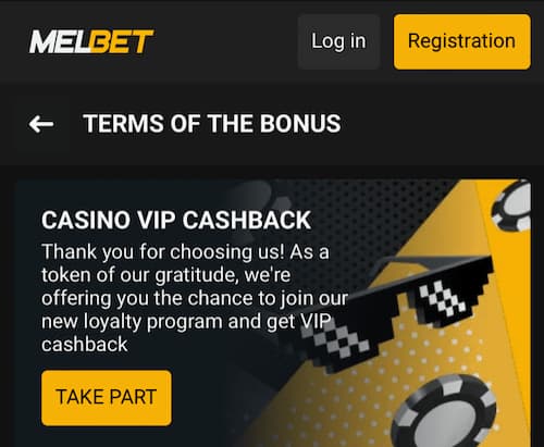 Melbet Casino VIP Cash Back Offer