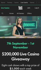 Bet365 Live Casino Giveaway