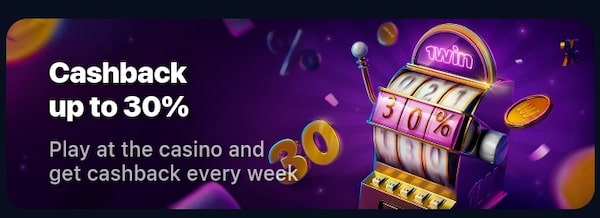 1Win Casino Cashback promo