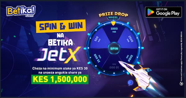 Betika Spin & Win JetX promotion