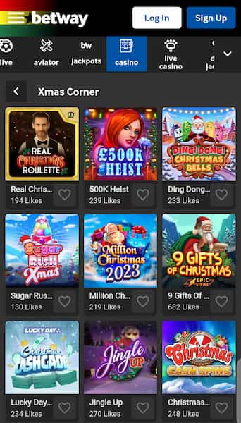 Betway Casino Christmas special slots