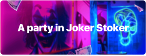 1win A party in Joker Stoker Promo Banner